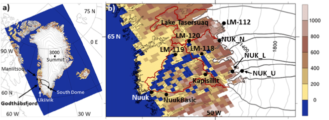 Map showing area around Nuuk